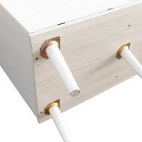 Crédence avec trois tiroirs à veinures pour chambre à coucher et salon, meuble moderne en bois avec étagères et rangements, Blanc(m-5)