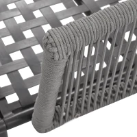 Ensemble salon de jardin modulable avec canapé, 2 fauteuils et chaise longue d'extérieur, coussins amovibles et lavables, Gris(m-5)