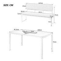 Ensemble de Jardin en Aluminium avec Table et 6 Chaises, Coussins Lavables et Table Effet Bois - Salon de Jardin 6 Places en Aluminium, Gris(m-3)