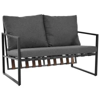 Set pentru exterior 4 piese, sticlă securizată și perne lavabile, Negru(m-9)