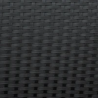 Ensemble salon de jardin modulable en Poly-Rotin avec canapé d'angle, table basse avec plateau en verre et coussins, Noir(m-4)