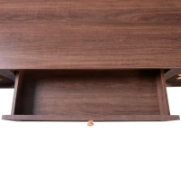 Meuble TV mobile en rotin avec portes et tiroirs, style rustique, Naturel(m-6)