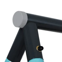 Ensemble de Jeu de Jardin pour Enfants de 3 à 8 Ans avec Balançoire Nid, Échelle d'Escalade, Filet et Balancelle 3 Places, Structure en Métal, Bleu(m-4)