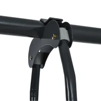 Ensemble de Jeu de Jardin pour Enfants de 3 à 8 Ans avec Balançoire Nid, Échelle d'Escalade, Filet et Balancelle 3 Places, Structure en Métal, Bleu(m-7)