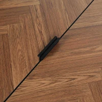 Meuble TV Scandinave avec Rangement et Poignées Coordonnées, Pieds en Fer 90x72x30 cm, Naturel(m-5)