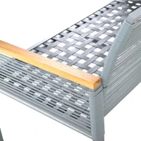 Ensemble de Salon de Jardin en Rotin avec Coussins Confortables : Canapé Double, 2 Fauteuils et Table d'Angle pour Extérieur, Gris(m-4)