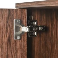 Crédence à 3 portes avec espace de rangement, en bois aggloméré massif et laminés, Naturel(m-5)