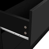 Buffet avec miroir et poignées en cristal pour salon et salle à manger, Noir(m-5)