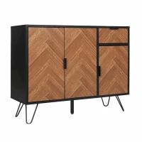 Meuble TV Scandinave avec Rangement et Poignées Coordonnées, Pieds en Fer 90x72x30 cm, Naturel(m-2)