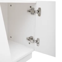 Meuble TV moderne de 170 cm style patchwork diagonal, design irrégulier, sans poignée, portes brillantes, panneaux en MDF, Blanc(m-4)