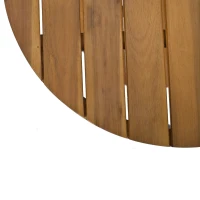 Ensemble de Salon de Jardin 4 Places en Acier Galvanisé et Bois d'Acacia, Canapé, 2 Chaises et Table, Naturel+gris(m-6)