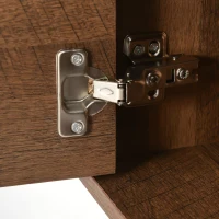 Meuble TV Vintage mobile avec 2 portes, 2 tiroirs et étagère de rangement, style Country, Naturel(m-4)