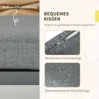 Outsunny Moderne Grijze Tuinstoelen - Weerbestendige Buitenstoelen voor Terras - Afmetingen 57 x 58 x 87cm(m-5)