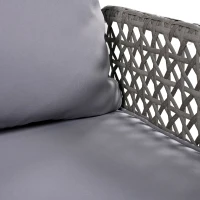 Balansoar dublu din PE-Rattan pentru grădină cu perne lavabile și 2 locuri, Capacitate 320 kg, Gri(m-8)