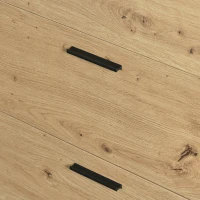 Crédence moderne en bois avec trois tiroirs, deux portes et étagères, Naturel(m-5)