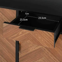 Meuble TV Scandinave avec Rangement et Poignées Coordonnées, Pieds en Fer 90x72x30 cm, Naturel(m-6)