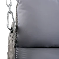 Balansoar dublu din PE-Rattan pentru grădină cu perne lavabile și 2 locuri, Capacitate 320 kg, Gri(m-6)