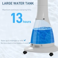 HOMCOM Ventilator Nebulizant cu Cronometru, 3 Moduri, 3 Viteze, Platformă Metalică și Platformă ABS, 44.5x38.5x120 cm, Negru(m-8)