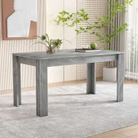 Mesa de Comedor Rectangular Mesa de Comedor Moderna y Minimalista Efecto Cemento 117x68x75 cm Gris(m-2)