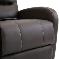 HOMCOM Massagesessel TV-Sessel elektrisch Relaxsessel Wohnzimmersessel 165°-Neigung PU Metall dunkelbraun 70 x 88 x 100 cm(m-8)