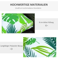 Outsunny 2er-Set Sitzkissen Stuhlkissen Sitzauflage Gartenstuhlkissen leicht zu reinigen Grün gestreift 50L x 45B x 8T cm(m-6)