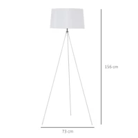 HOMCOM Stehlampe Tripod Schlafzimmer Standleuchte Stehleuchte Stehleuchte 3 Stufen 40 W Skandinavisch Stoff + Metall weiß ∅73 x 156 cm(m-3)