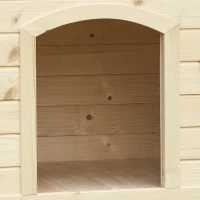 PawHut Hundehütte Hundehaus faltbar Haustierhaus katzenhaus Massivholz Natur 78 x 51 x 62 cm(m-8)