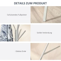 HOMCOM kledingrek metaal wit 45 l x 45 b x 180 h cm | Aosom.de(m-5)