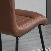 HOMCOM Barhocker Barstuhl mit Rückenlehne Esszimmerstuhl PU-Kunstleder Bistrohocker Tresenhocker Metall Braun+Schwarz 54 x 57 x 112 cm(m-8)