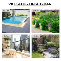 Outsunny Tuintafel bijzettafel opvouwbare poly-rotan bloemenstandaard tuinmeubelen terras(m-7)