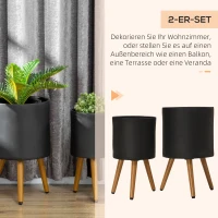 Outsunny zestaw 2 donic, donice z demontowalnymi nogami do użytku wewnętrznego i zewnętrznego(m-4)