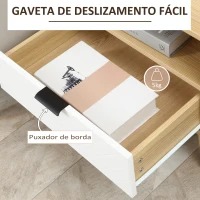 HOMCOM Mesa de Cabeceira de Estilo Moderno Mesa Auxiliar com 1 Gaveta e 1 Prateleira Aberta para Quarto 50x39,5x49,5 cm Natural(m-5)