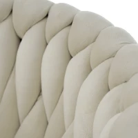 Set di 2 Sedie da Pranzo in tessuto effetto velluto Imbottite, Girevoli a 360° con Design Ergonomico e Struttura in Metallo,  Beige(m-6)