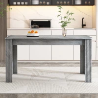 Mesa de Comedor Rectangular Mesa de Comedor Moderna y Minimalista Efecto Cemento 117x68x75 cm Gris(m-4)