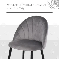 HOMCOM eetkamerstoelen set van 2 keukenstoel grijs(m-4)