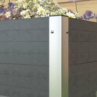 Outsunny Houten Tuinbed Kruidentuin, Weerbestendig, Open Bodem, 60 x 60 x 30 cm, Donkergrijs(m-8)