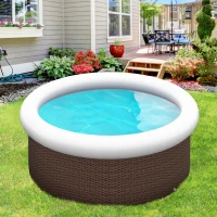 Outsunny opblaasbaar zwembad, voor 5 personen, snel op te zetten, robuust materiaal, bruin, Ø300 x 76H cm(m-2)