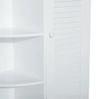 HOMCOM Eckschrank Badezimmerschrank Badschrank Badregal Schrank Weiß 60x30x80cm(m-7)