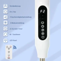 HOMCOM 138 cm Standventilator 5h Timer Ventilator mit Fernbedienung höhenverstellbarer Lüfter 3 Geschwindigkeitsstufen Verstellbarer 85° Neigungswinkel Stahl(m-4)