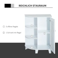 HOMCOM Eckschrank Badezimmerschrank Badschrank Badregal Schrank Weiß 60x30x80cm(m-5)