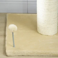 PawHut Kattenboom met krabpaal en kattenbed, inclusief kattenspeelgoed, 55 x 55 x 83 cm, Beige(m-9)