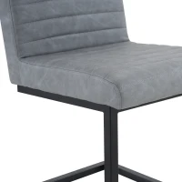 Juego de 2 Sillas de Comedor Modernas con Asiento Acolchado Patas Metálicas en Zigzag de Cuero Sintético Gris Claro(m-6)