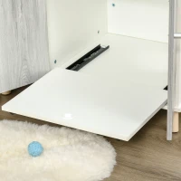 PawHut Katzenschrank für Katzentoilette Katzenklo Katzenhaus Katzenbett mit Türen Ausziehplatte 60 x 55 x 62,5 cm(m-7)