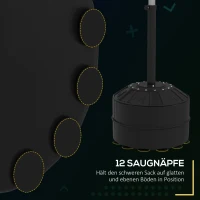 SPORTNOW Bokszak met reflexstang, verstelbaar in hoogte 160-205 cm, vulbare basis, inclusief luchtpomp, zwart(m-6)