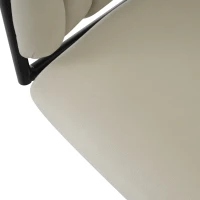 Sedia da Pranzo in tessuto effetto velluto Girevole a 360° con Design Ergonomico e Struttura in Metallo per Sala da Pranzo,  Beige(m-7)
