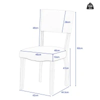 Set di 2 Sedie da Pranzo Moderne in tessuto effetto velluto Imbottite, con Schienale e Gambe in legno, Bianco(m-3)