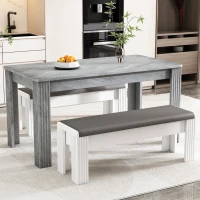 Panca Moderna con Cuscino in finta pelle per Cambio Scarpe, Design Elegante per Soggiorno e Ingresso, Grigio+Bianco(m-5)