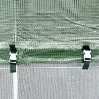 Outsunny Foliengewächshaus 4 x 3 x 2 m Tunnel Gewächshaus Treibhaus Pflanzenhaus Folienzelt 2 Fenster Gitterfolie Regale Wetterbeständig Grün(m-7)