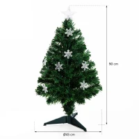 HOMCOM Weihnachtsbaum klein, Mini Christbaum, Tisch-Tannenbaum 12 LED-Lichter 90 Spitzen PVC Grün ∅45 x 90 cm(m-3)