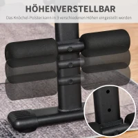 HOMCOM Hantelbank für Ganzkörpertraining Mehrzweck-Hantelbank Trainingsbank zusammenklappbar 110 kg Belastbarkeit Stahl Schwarz+Rot 125 x 35 x 60 cm(m-5)